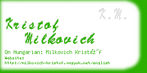 kristof milkovich business card